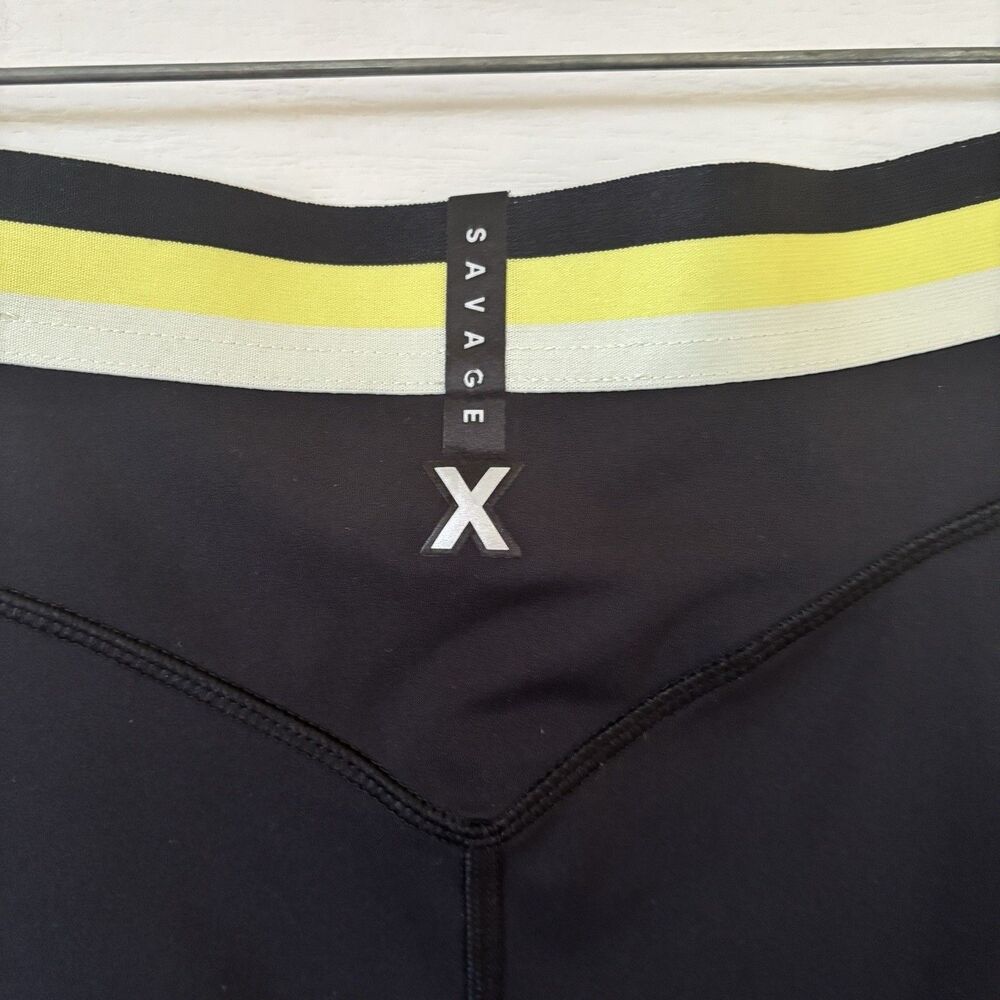 Savage Fenty Womens Legging Size XS Black Yellow‎ High Waist Yoga Athleisure Run - Picture 9 of 9